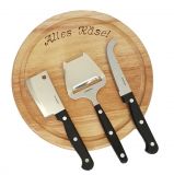 Käse-Zubereitungs-/Servier-Set GOURMET 4-tlg inkl. Gravur