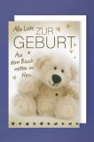 Glückwunschkarte zur Geburt - Teddy